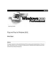 HP Kayak XU 03xx hp desktop pcs, plug and play for Microsoft Windows 2000 (Microsoft document)