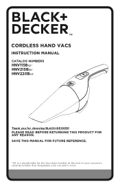 Black & Decker HNV215B10 Instruction Manual