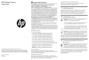 HP ProLiant DL985 HP ProLiant Server Setup Poster