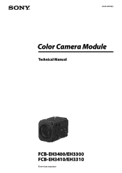 Sony FCBEH3300 Product Manual (Tehnical Manual for new HD Block Cameras)
