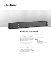 CyberPower PDU30BHVT12R Datasheet