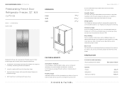 Fisher and Paykel RF170ADJX4 Quick Reference guide