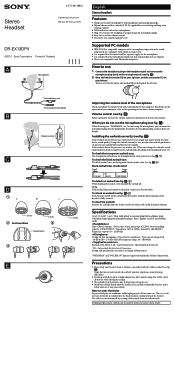 Sony DR-EX13DPV Operating Instructions