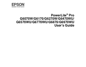 Epson PowerLite Pro G6570W User Manual