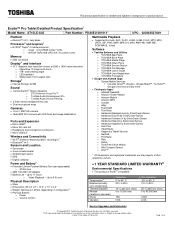 Toshiba Excite Pro AT15LE Detailed Specifications for excite_AT15LE-A32.pdf