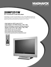 Magnavox 20MF251W Product Spec Sheet