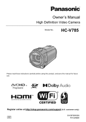 Panasonic HC-V785K Owners Manual