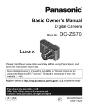 Panasonic LUMIX DC-ZS70 Basic Operating Manual