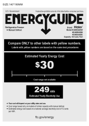 Haier HC40SG42SS Energy Guide
