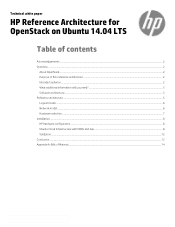 HP ProLiant SL4500 HP Reference Architecture for OpenStack on Ubuntu 14.04 LTS