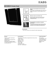 AEG X65165BV10 Specification Sheet