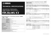 Yamaha RUio16-D RUio16-D Technical Specifications