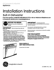 GE PDWT180VSS Installation Instructions