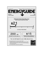 Haier HDC1804TW Energy Guide Label