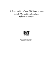 HP 279720-B21 ProLiant BL p-Class GbE Interconnect Switch Menu-driven Interface Reference Guide