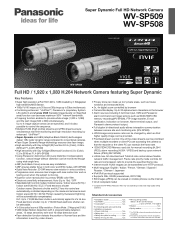 Panasonic WV-SP509 Spec Sheet