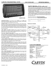 Carvin XP650 Instruction Manual