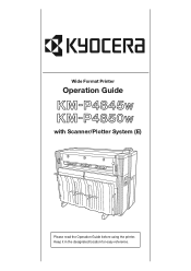 Kyocera KM-P4850w KM-P4845W/P4850W Operation Guide with Scanner Plotter System (E) Rev-2.1
