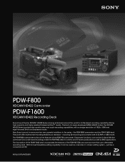Sony PDWF800 Product Brochure (XDCAM HD422 Camcorder / XDCAM HD422 Recording Deck)
