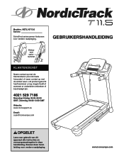 NordicTrack T11.5 Treadmill Dutch Manual