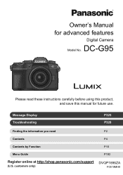 Panasonic LUMIX G95 Advanced Operating Manual