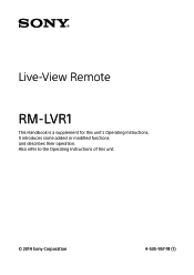 Sony HDR-AS100VR Operating Instructions 2