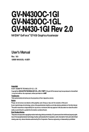 Gigabyte GV-N430-1GI Manual