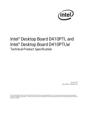 Intel D410PT Intel Desktop Board D410PTL /D410PTLW Technical Product Specification