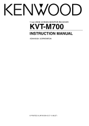 Kenwood KVT-M700 User Manual 1
