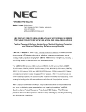 NEC NP-M403X Launch Press Release