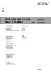 Stihl FS 110 R Parts List
