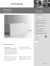 Frigidaire FFCH16M5QW Product Specifications Sheet