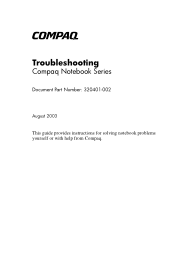 HP Presario X1100 Compaq Notebook Series - Troubleshooting