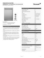 Thermador DWHD560CFM Product Spec Sheet