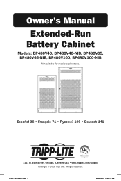 Tripp Lite BP480V65 Owners Manual for Extended-Run Battery Cabinet English