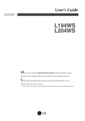 LG L194WS-BF Owner's Manual