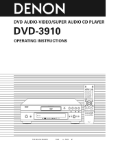 Denon DVD-3910 Owners Manual