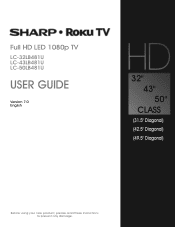 Sharp LC-43LB481U User Guide LC 32 43 50LB481U
