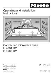 Miele H 4086 BM BRWS Operating and Installation manual