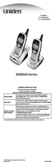 Uniden DXI8560-3 English Owners Manual