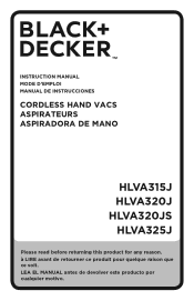 Black & Decker HLVA325J10 Instruction Manual