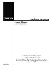 Dacor REMP16 Installation Instructions