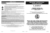 Lasko CU12110 User Manual