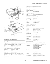 Epson PowerLite 703c Product Information Guide