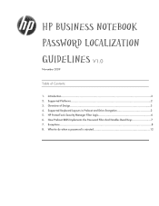 HP KS159UT HP Business Notebook Password Localization Guidelines