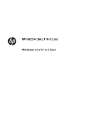 HP mt20 Maintenance and Service Guide