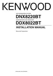 Kenwood DDX8022BT User Manual 1