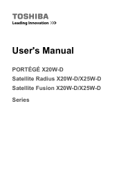 Toshiba X20W-D PRT13U-008004 Portege X20W-D Series Users Guide English