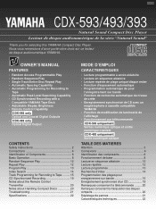 Yamaha CDX-493 Owner's Manual
