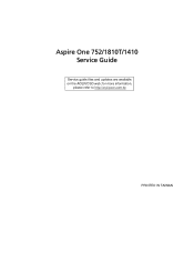 Acer AO752 Service Guide